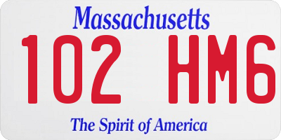 MA license plate 102HM6