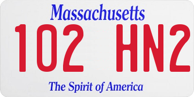 MA license plate 102HN2