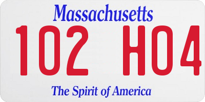 MA license plate 102HO4