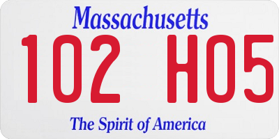 MA license plate 102HO5