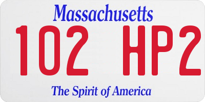 MA license plate 102HP2