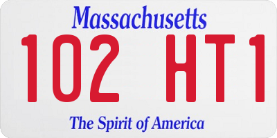 MA license plate 102HT1