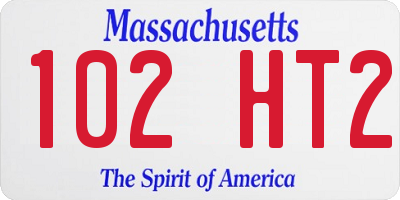 MA license plate 102HT2