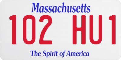 MA license plate 102HU1