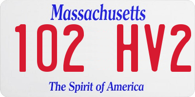 MA license plate 102HV2