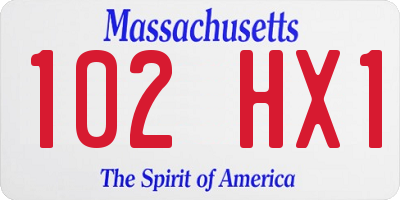 MA license plate 102HX1