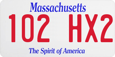 MA license plate 102HX2