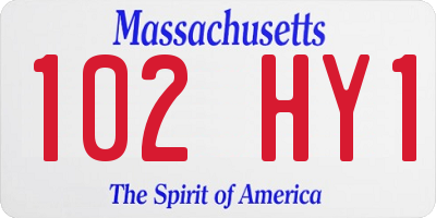 MA license plate 102HY1