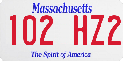 MA license plate 102HZ2