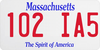 MA license plate 102IA5