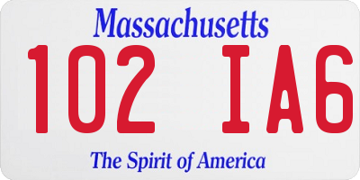 MA license plate 102IA6