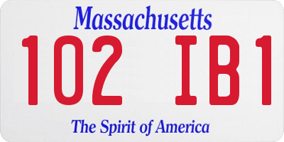 MA license plate 102IB1