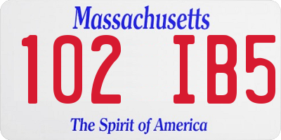 MA license plate 102IB5