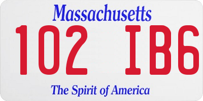 MA license plate 102IB6