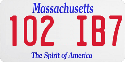 MA license plate 102IB7