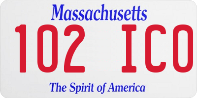 MA license plate 102IC0