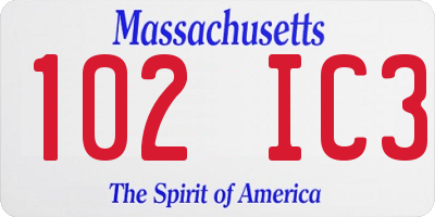 MA license plate 102IC3