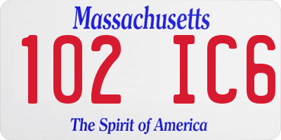 MA license plate 102IC6