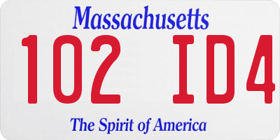 MA license plate 102ID4