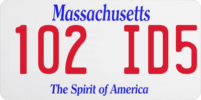 MA license plate 102ID5