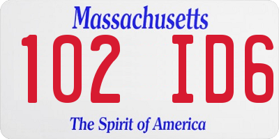 MA license plate 102ID6