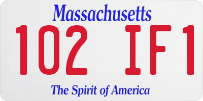 MA license plate 102IF1