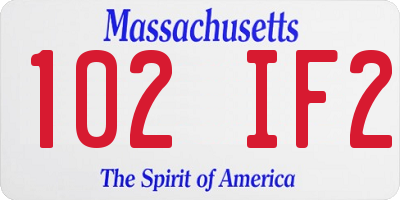 MA license plate 102IF2