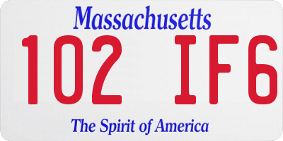 MA license plate 102IF6