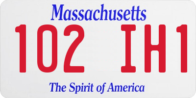 MA license plate 102IH1