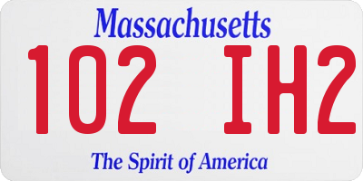 MA license plate 102IH2