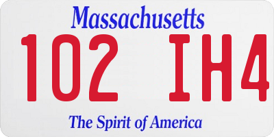 MA license plate 102IH4
