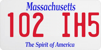 MA license plate 102IH5