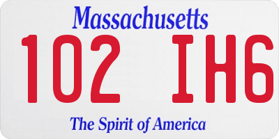 MA license plate 102IH6