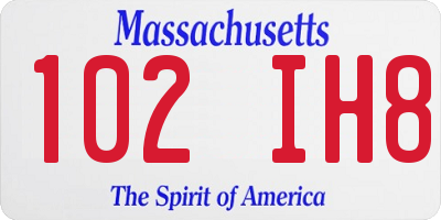 MA license plate 102IH8