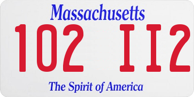 MA license plate 102II2