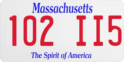 MA license plate 102II5