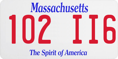 MA license plate 102II6