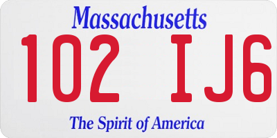 MA license plate 102IJ6