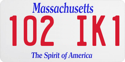 MA license plate 102IK1