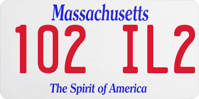 MA license plate 102IL2