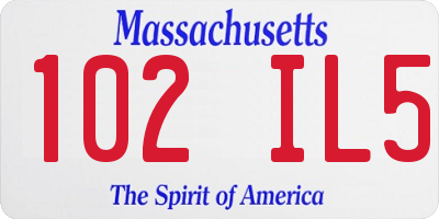 MA license plate 102IL5