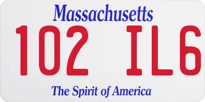 MA license plate 102IL6