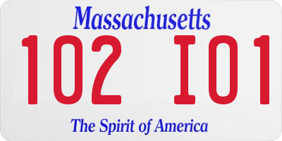 MA license plate 102IO1