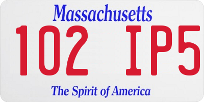 MA license plate 102IP5