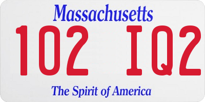 MA license plate 102IQ2