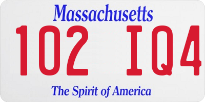 MA license plate 102IQ4