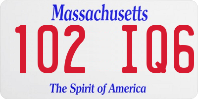 MA license plate 102IQ6