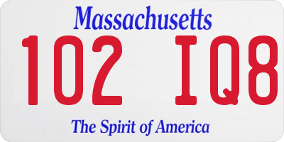 MA license plate 102IQ8