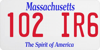 MA license plate 102IR6