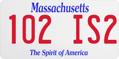 MA license plate 102IS2